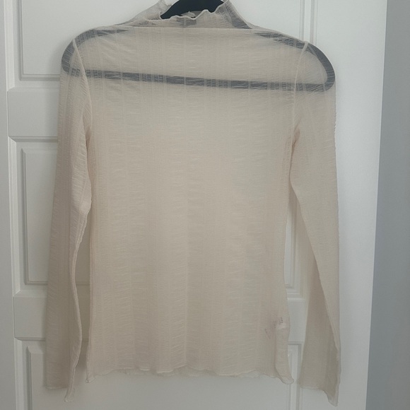 Dynamite Cream Sheer Ribbed Blouse - Picture 1 of 4